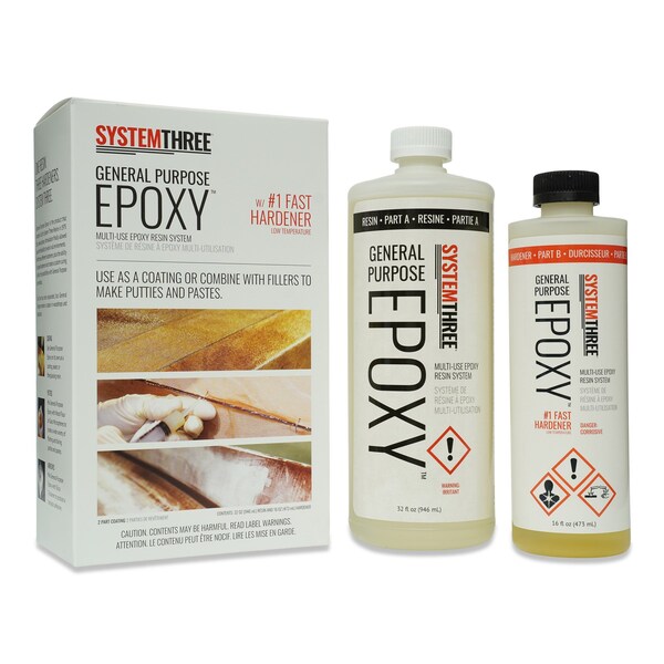 System Three Resins General Purpose Epoxy Resin with No 1 Fast Hardener, 1.5 Quarts, Medium Amber 0101K42 - main